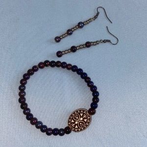Handmade earrings and bracelet set